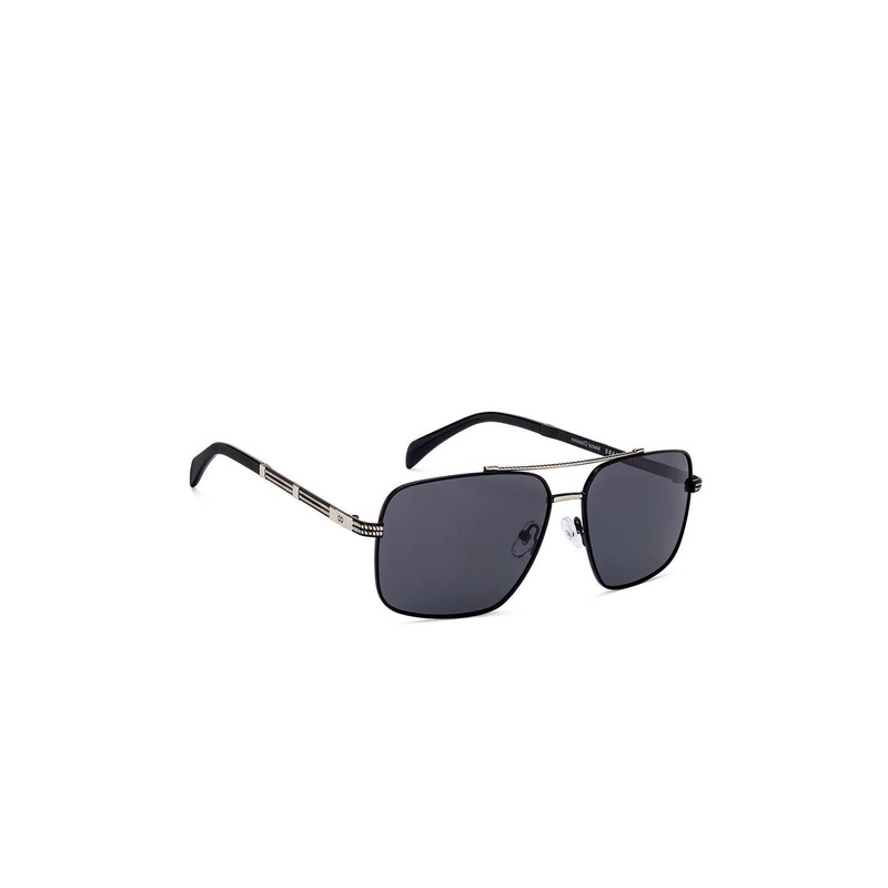 Vincent Chase Unisex Grey Lens & Gold-Toned Rectangle Sunglasses with Polarised and UV