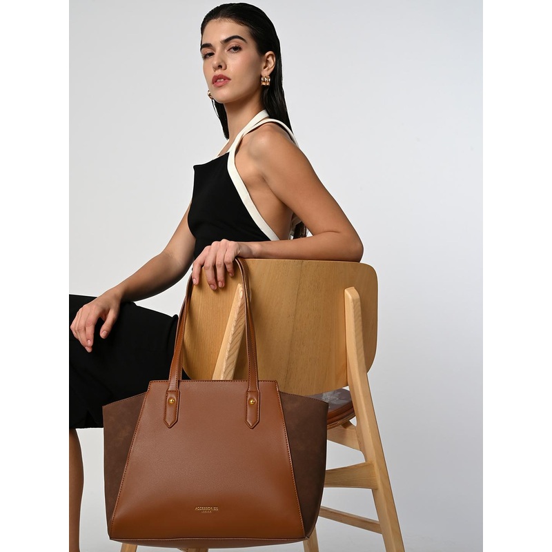 Accessorize Women Dual Tone Zippered Tote