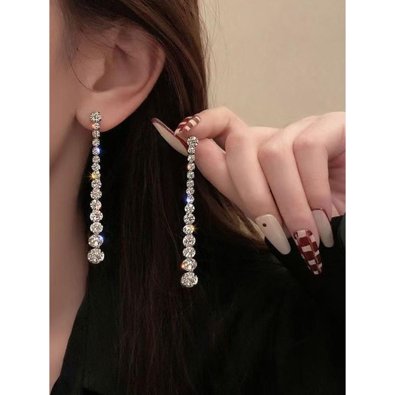 Anouk Gold-Plated American Diamond Studded Korean Geometric Shaped Drop Earrings