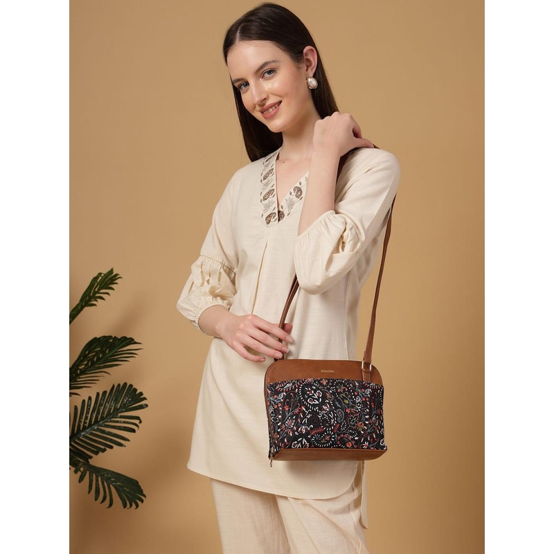 Anouk Women Floral Printed Structured Sling Bag