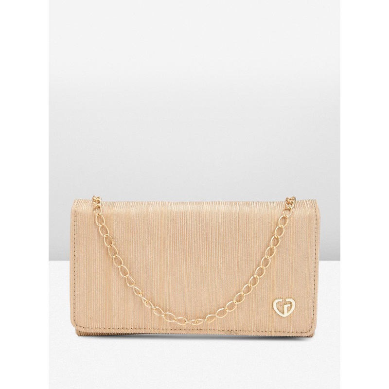 Caprese Gold-Toned Embellished Foldover Clutch