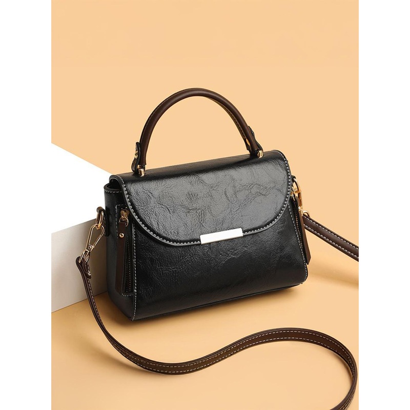 Diva Dale Women Textured Half Moon Zip Detail Satchel Bag