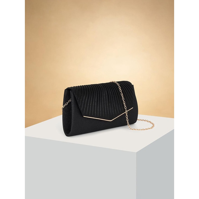 Forever Glam by Pantaloons Striped Envelope Clutch