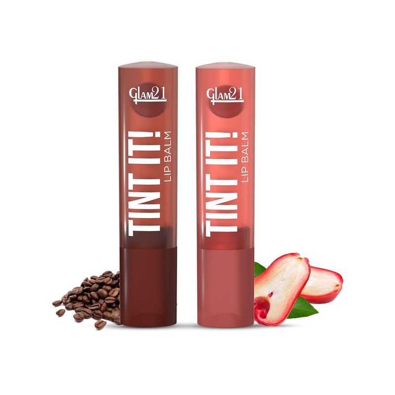 GLAM21 2Pc Lip Tint It Balm With Vitamin-E -3.5 g Each Coffee Beans 05 & Rose Apple 01