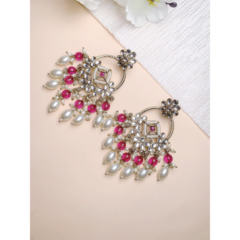 I Jewels Contemporary Chandbalis Earrings