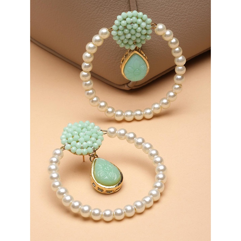 KARATCART Gold Plated Contemporary Drop Earrings