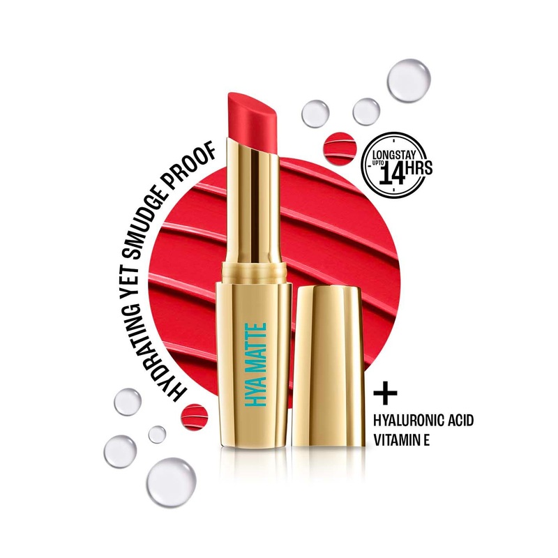 Lakme 9to5 Hya Matte Hydrating Smudgeproof Lipstick Lasts 14Hr  3.6g – Red Alert VM1