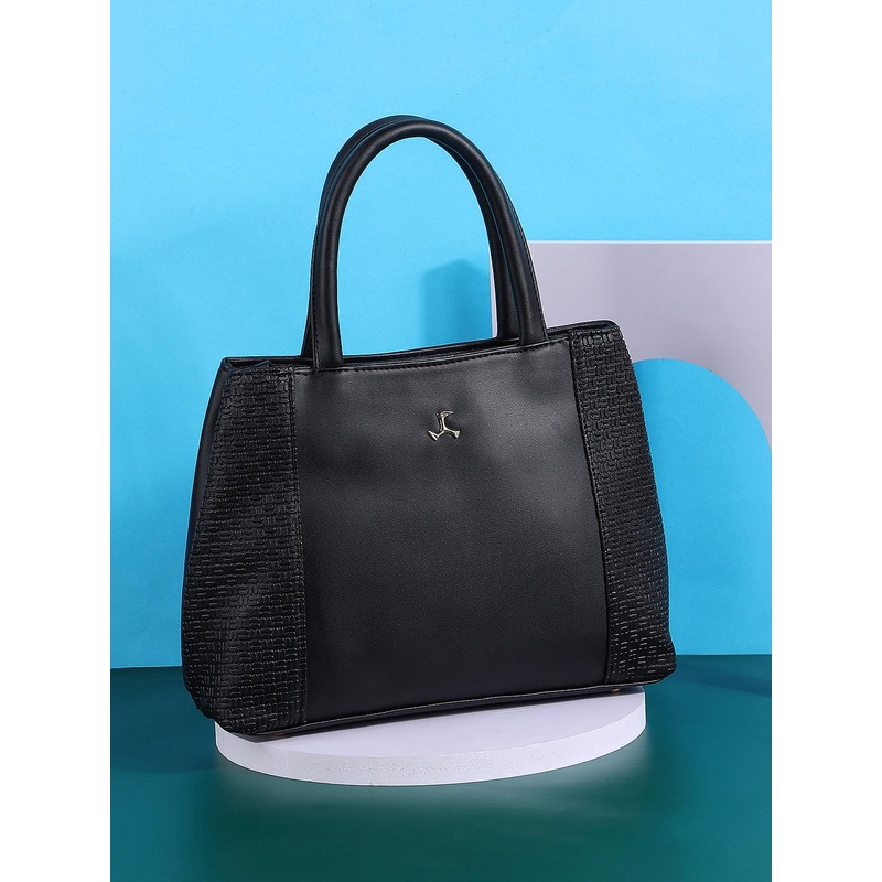 Mochi Black PU Structured Handheld Bag