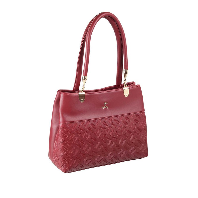 Mochi Maroon Textured Shoulder Bag