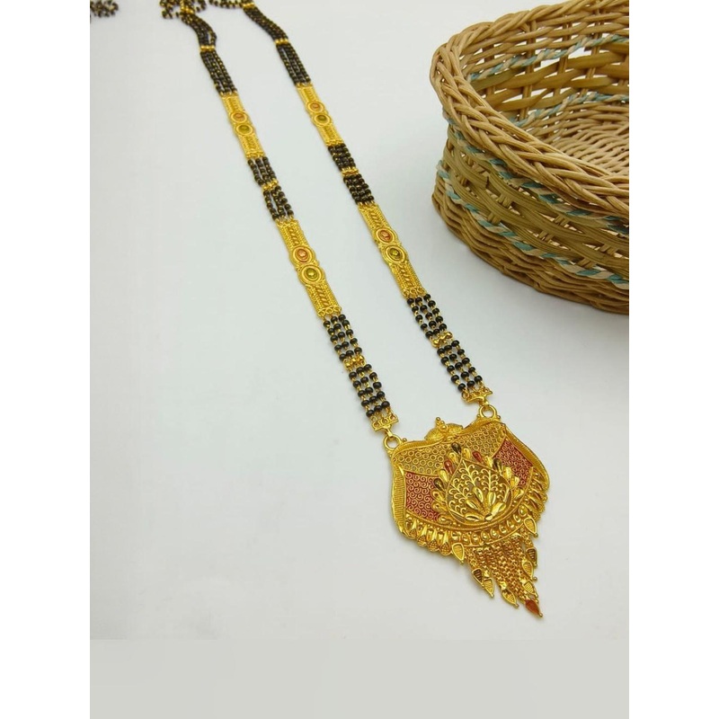 niva fashion Gold-Plated Brass Mangalsutra