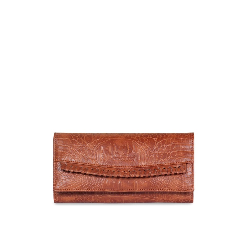 THE CLOWNFISH Octavia Tan Textured Envelope Clutch
