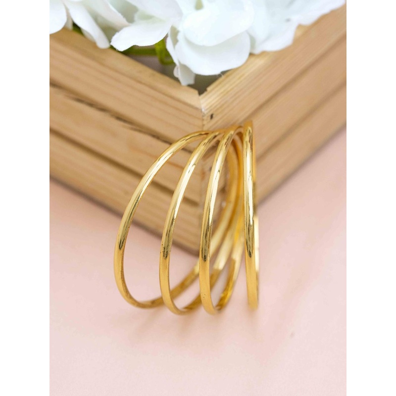 Zeraki Jewels Set Of 4 Gold-Plated Bangles