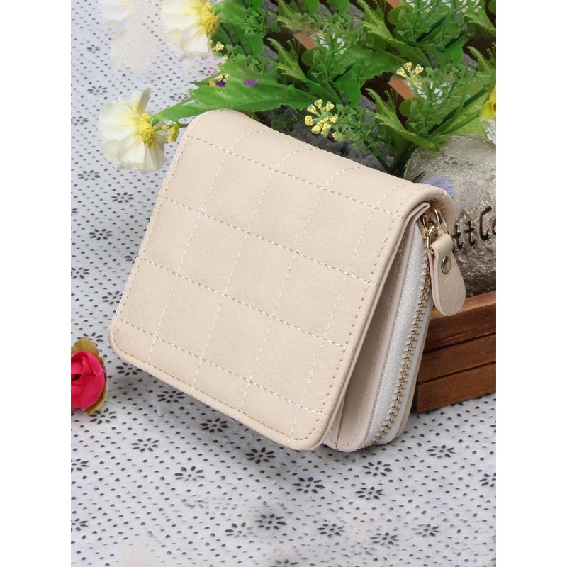 Alexvyan Women Checked PU Two Fold Wallet