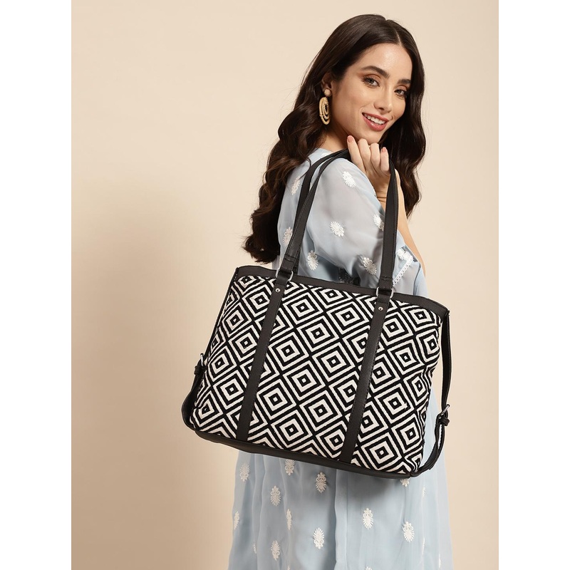 Anouk Geometric Design Structured Shoulder Bag