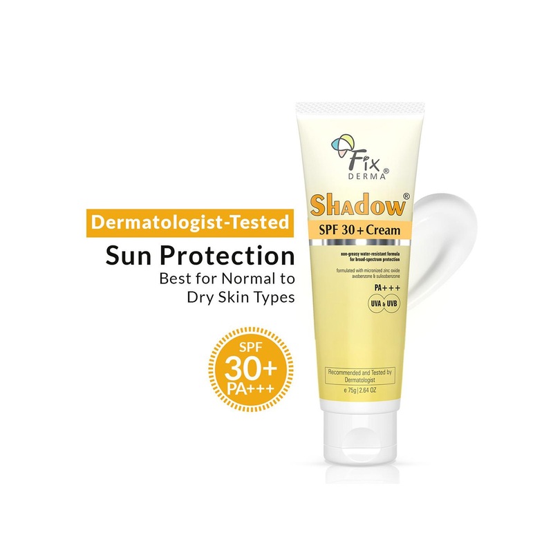 FIXDERMA UVA & UVB Protection Shadow Sunscreen SPF 30+ Cream – 75g