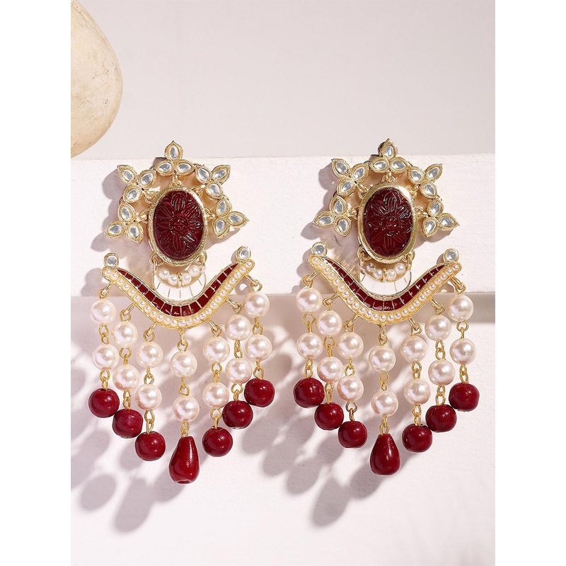 KARATCART Gold-Plated Dangler Drop Earrings