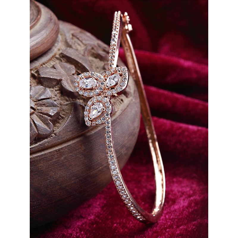 KARATCART Rose Gold-Plated AD-Studded Bangle