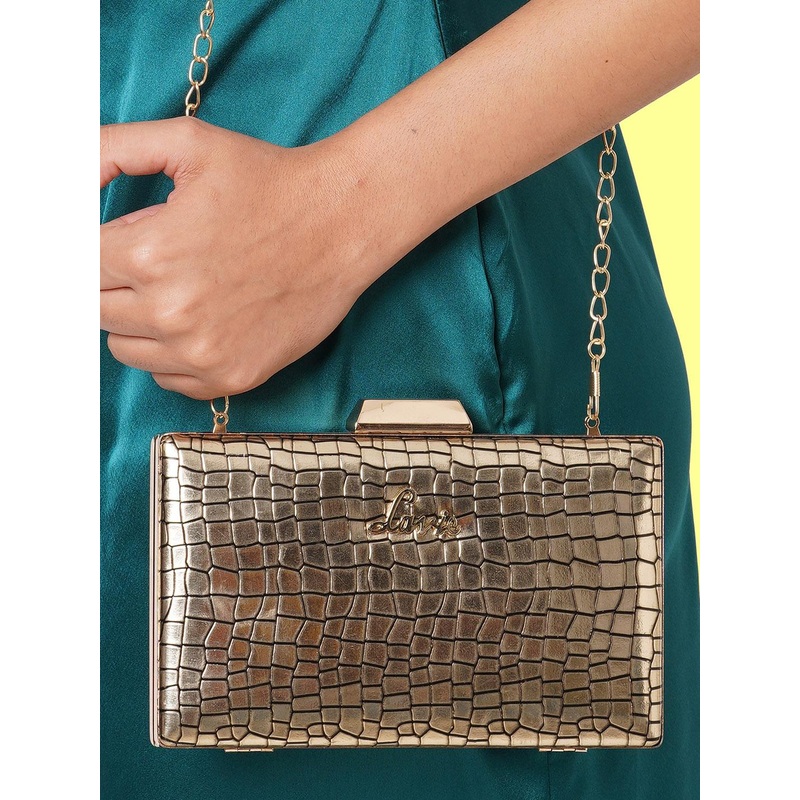 Lavie Tinkle Women Gold Framed Clutch