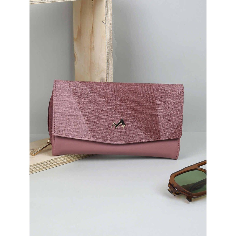 Metro Women Textured Three Fold Wallet