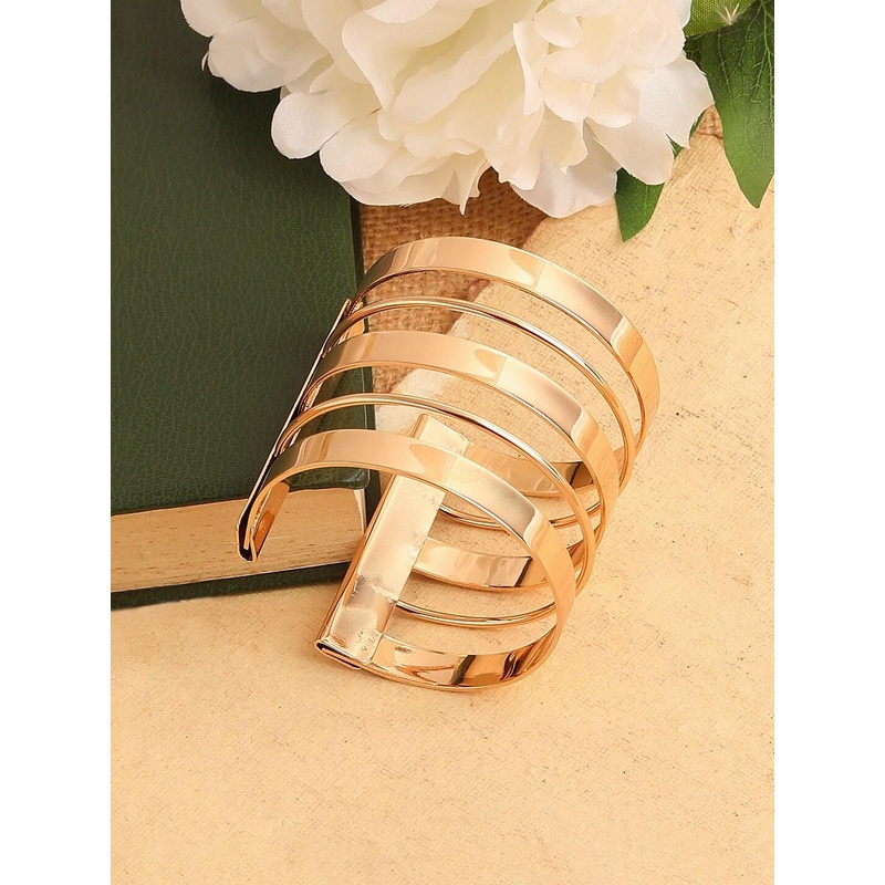 SOHI Women Gold-Toned Gold-Plated Wraparound Bracelet