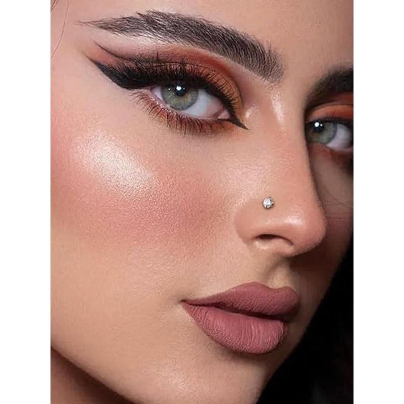 Abhooshan Gold-Plated Cubic Zirconia Stud Nosepin