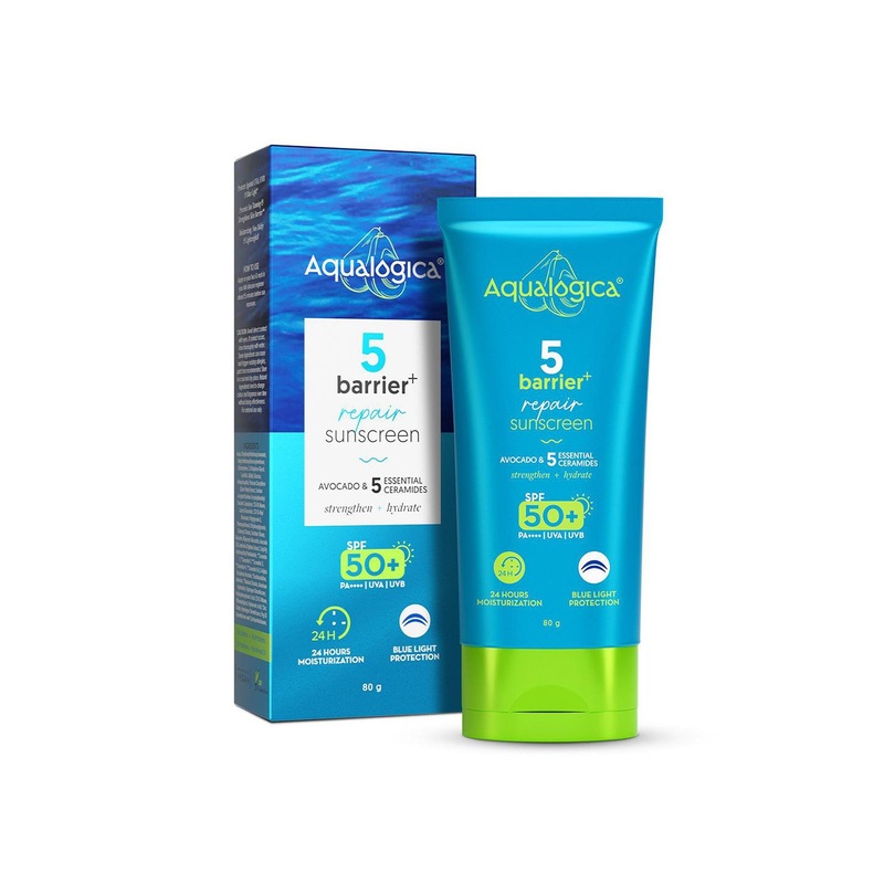 Aqualogica  5 Barrier+ Repair Avocado & 5 Essential Ceramides Moisturizing Sunscreen- 80g