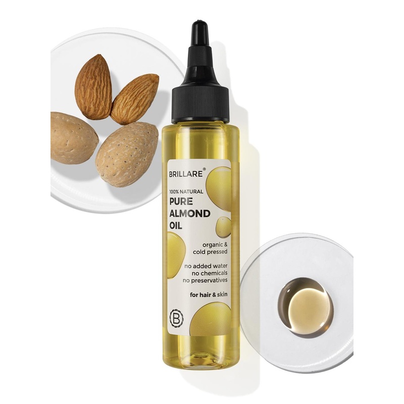 BRILLARE 100% Pure Cold Pressed Almond Oil |For Hair Growth & Glowing Skin