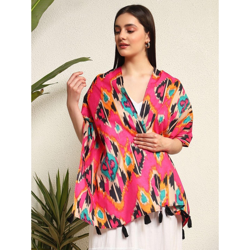 HANDICRAFT PALACE Women Ikat Hand Block Printed Scarf