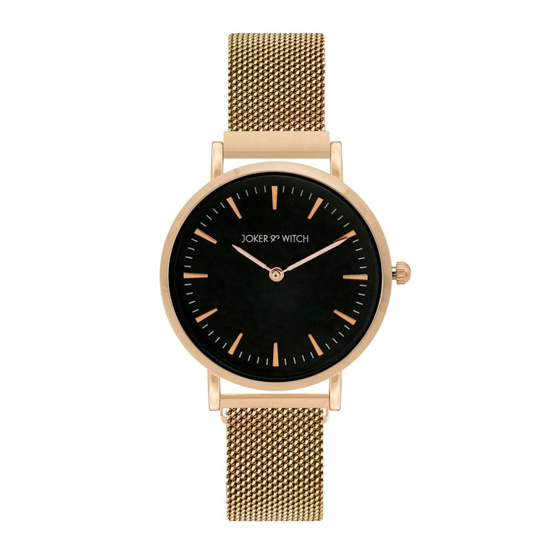 JOKER & WITCH Women Black & Rose Gold Analogue Watch AMWW421