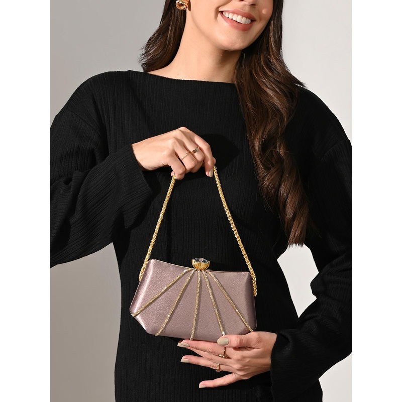 LAVIE Signature Akron Handle Clasp Frame Clutch