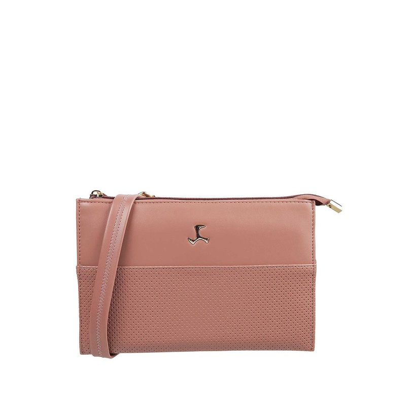 Mochi Peach-Coloured Textured Purse Clutch