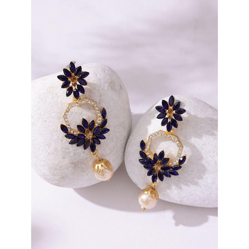 PANASH Gold Plated Contemporary Drop Earrings