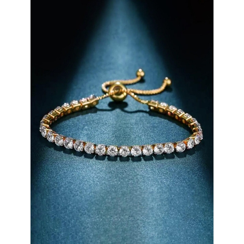 Peora Gold-Plated Cubic Zirconia Charm Bracelet