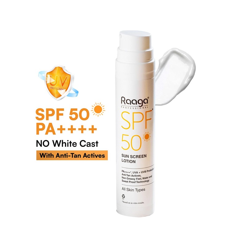 Raaga Professional Liquid Sunscreen SPF 50 for All Skin Types, 55 ml