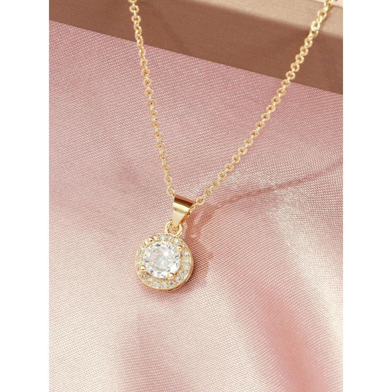 SALTY Stone Studded Gleam Kiss Pendant & Chain Jewellery Accessories