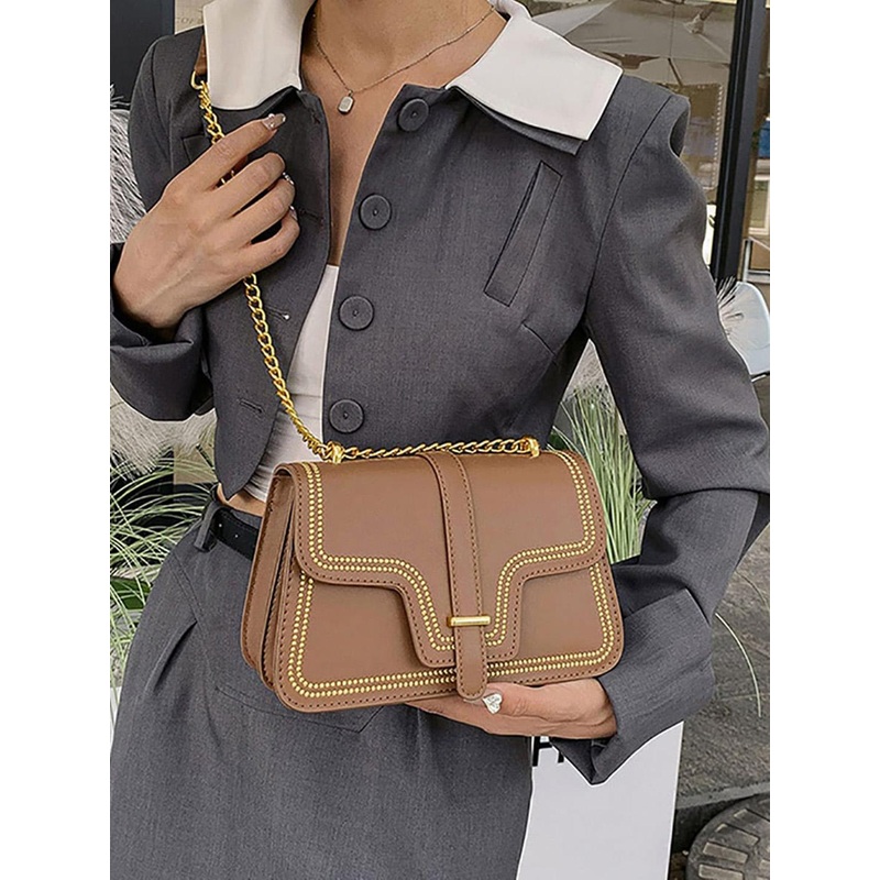 Styli Embellished Sling Bag with Chain