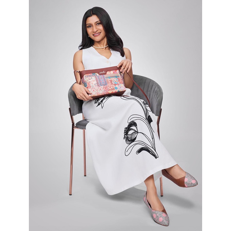 ZOUK Kutch Gamthi Harmony Ethnic Motifs Printed Structured Sling Bag