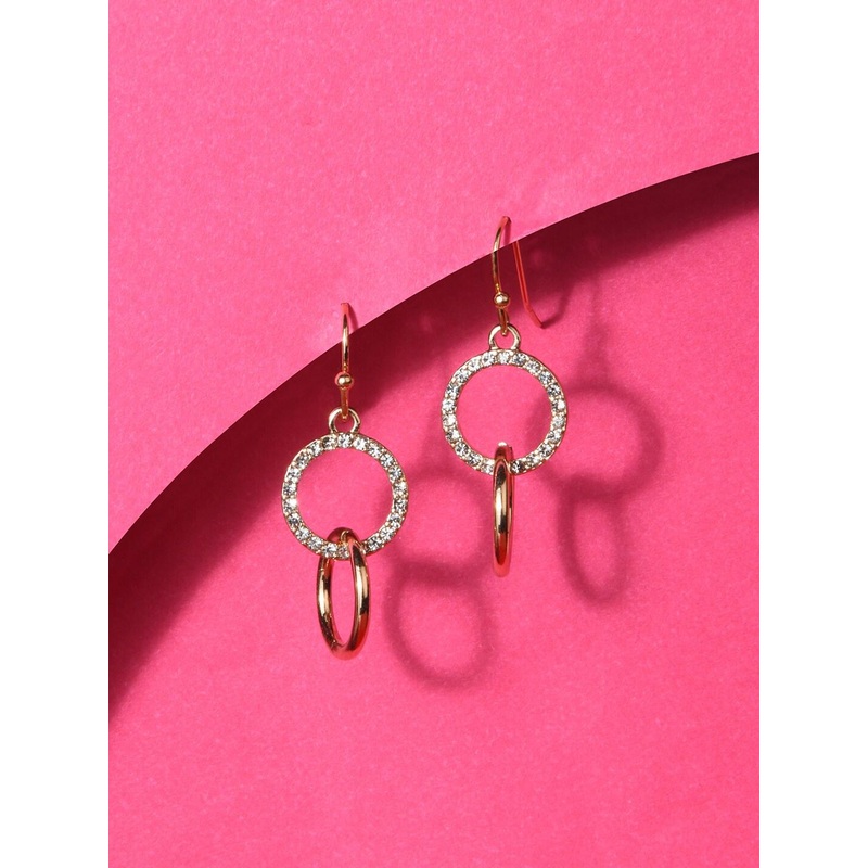 Accessorize London Gold-Toned Circular Drop Earrings