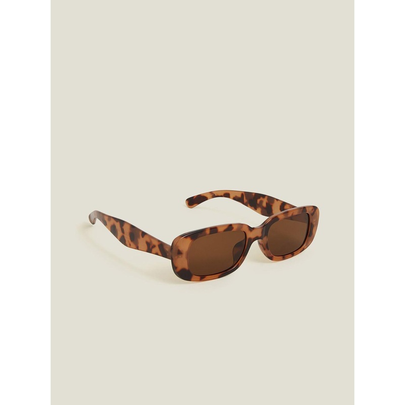 Accessorize Women Tortoiseshell Rectangle Sunglasses with UV Protected Lens MA-10004447681