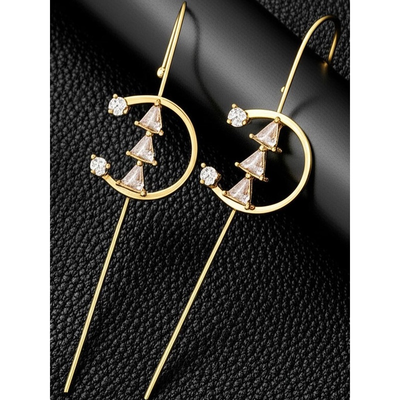 DressBerry Gold-Plated Cubic Zirconia Alloy Earrings