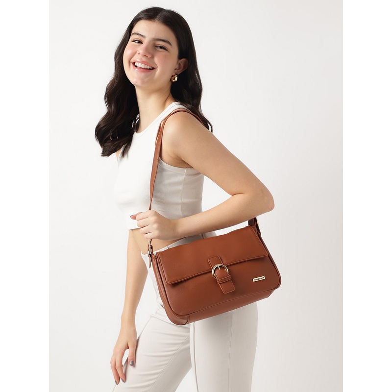Fastrack Women Tan Solid Structured Shoulder Bag