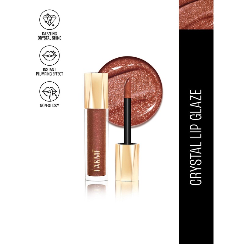 Lakme Glitterati Non-Sticky Hydrating Lip Glaze With Vegan Collagen 5ml – Espresso Martini