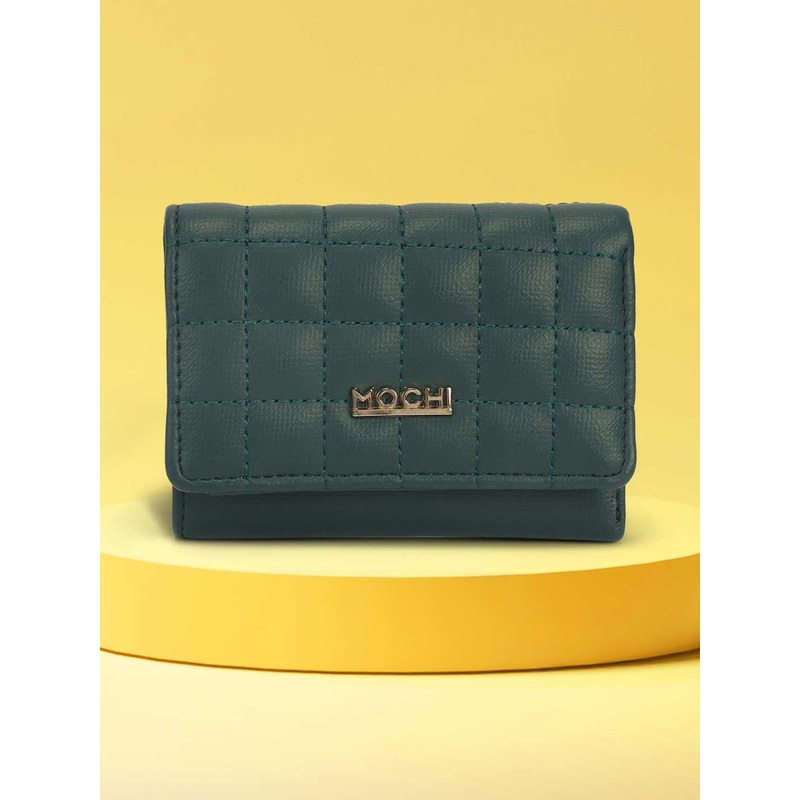 Mochi Women Checked Three Fold Wallet