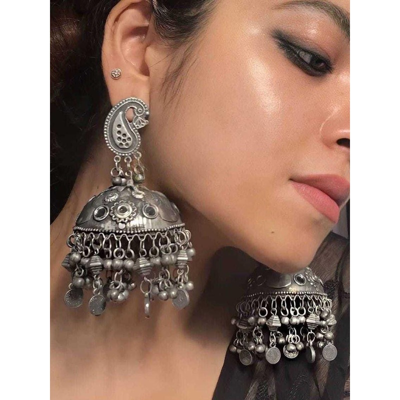 Sangria Beaded Jhumkha Earrings