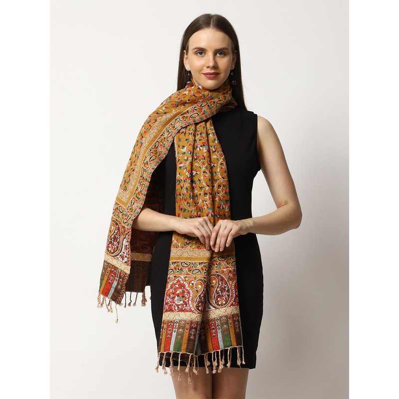SWI Stylish Tasselled Ethnic Print Woven Design Stole