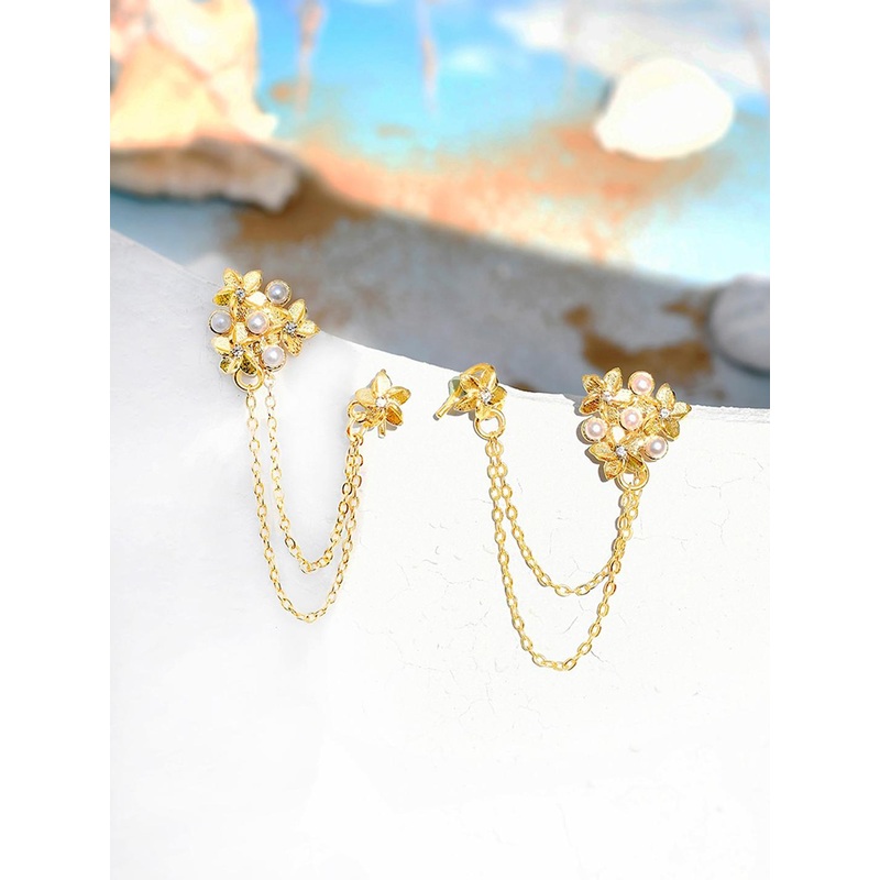 Voylla Gold Plated Contemporary Ear Cuff Earrings