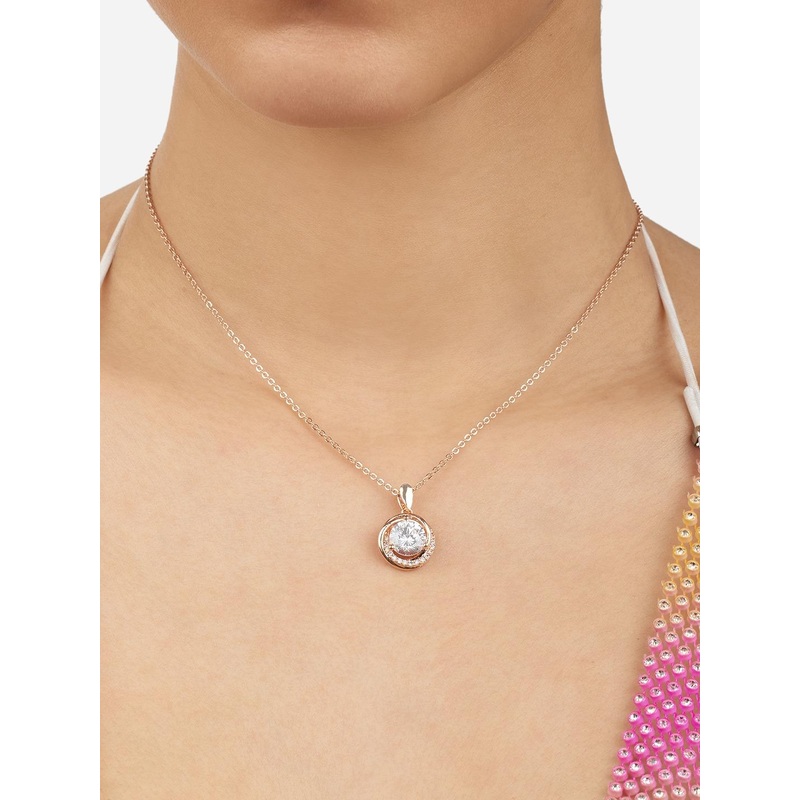 Zaveri Pearls Rose Gold Brass Rose Gold-Plated Chain