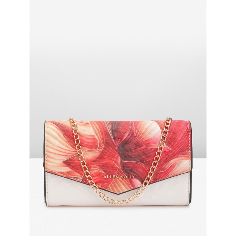 Allen Solly Floral Printed & Textured Flap Crossbody Bag