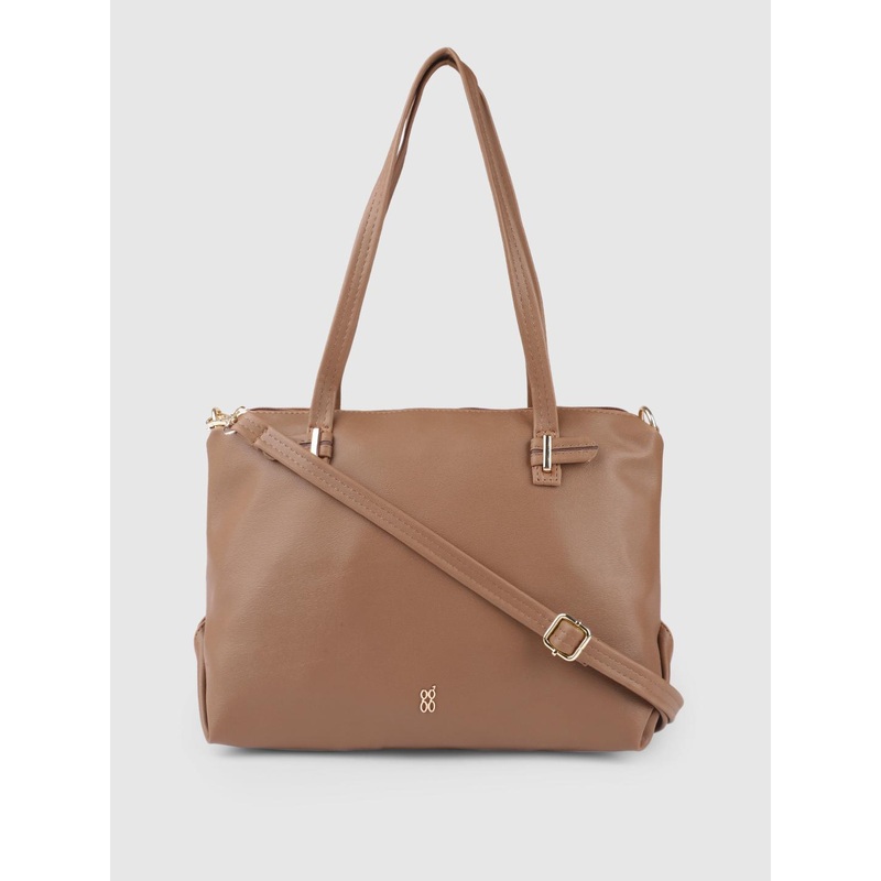 Baggit Brown Solid Structured Shoulder Bag
