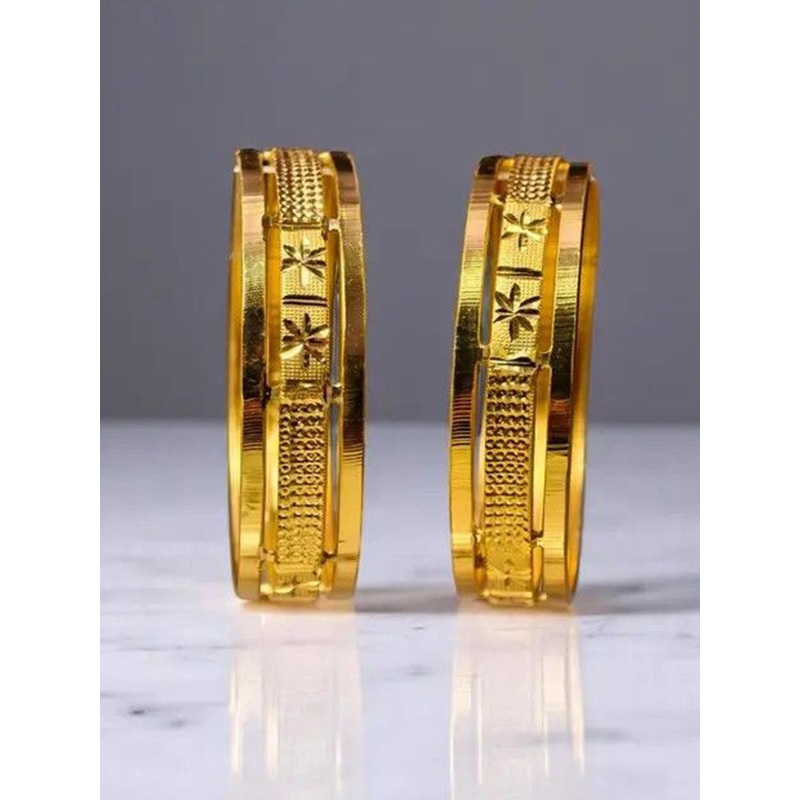 CARAPACE Set Of 2 Gold-Plated Textured  Bangles
